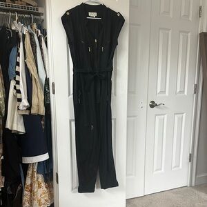 Black Jumpsuit with Gold Accents